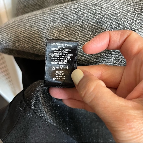 Ann Taylor Tweed Peplum Structured Short-sleeve Top Size XS in Heather Grey GUC - Picture 5 of 11